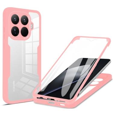 Imagem de MRRSIWEI Capa para Xiaomi 17 Pro Max, [Protetor de tela embutido] [À prova de choque de grau militar] Capa protetora robusta transparente de 360° para Xiaomi 17 Pro Max. Rosa completo