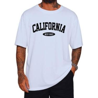 Imagem de Camiseta Oversized Gola Alta Streetwear California Algodão Estilo Urbano Academia Treino-Masculino