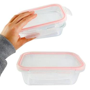 Imagem de Pote De Vidro Hermético 640Ml Marmita Tampa Com Trava - Uni