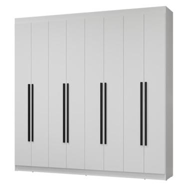 Imagem de Guarda-roupa Casal 8 Portas Batentes Branco/branco/preto Netuno Madesa