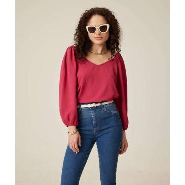 Imagem de Blusa Feminina Crepe Manga Longa Princesa Marisa-74474, Rosa, M