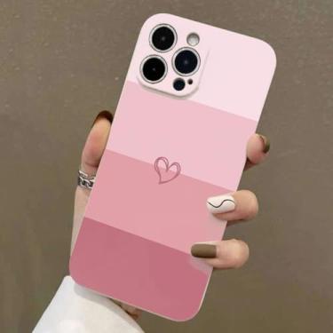 Imagem de IRTGFG Capa de silicone macia com estampa de coração colorido para iPhone 16E à prova de choque (para iPhone 16E/1)