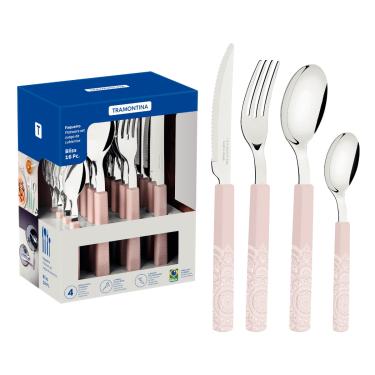 Imagem de Faqueiro Tramontina Bliss com Lâminas em Aço Inox e Cabos de Polipropileno Linho 16 Peças