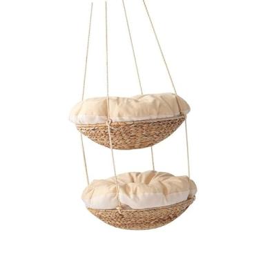 Imagem de Ioensy Cama de rede para gatos Almofada para dormir para animais de estimação Tecido removível Lavável para gatos Cama longa para pendurar para gatos