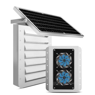 Imagem de Krysolad Kit De Ventilação Solar Para Contêineres Transporte, Painel 15 W, Design Com Ventiladores Duplos, Ângulo Ajustável, Adequado E Exaustão Transporte (1 Unidade)