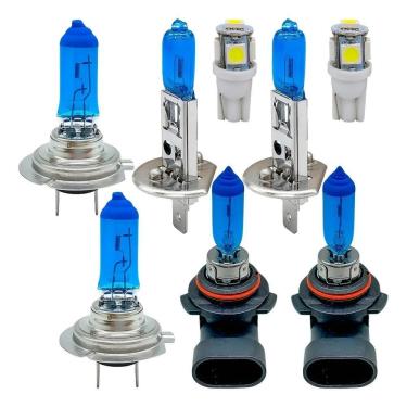 Imagem de Kit Lâmpadas Super Brancas H1 H7 T10 - Crossfox 2015 A 2018