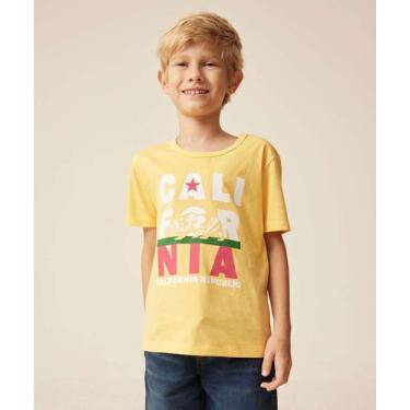 Imagem de Camiseta Infantil Manga Curta Estampa Frase MR Tam 4 a-05294, Amarelo,