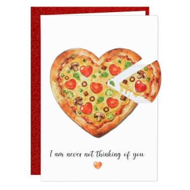 Imagem de FLYAB Cartão engraçado de Dia dos Namorados - Cartão de aniversário com design de fatia de pizza com design romântico de aniversário mais doce presente para ela marido esposa namorada