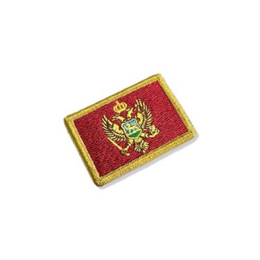 Imagem de BP0243-011 Bandeira Montenegro Patch Bordado 5,7×3,8cm (B) Fecho de contato gancho)