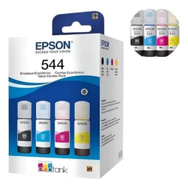 Imagem de Pacote com 4 tintas Eco tank preto, ciano, magenta e amarelo para L1110, L1210, L3110, L3210, L3150, L3250, L5190, L5290, Code T544520-4P