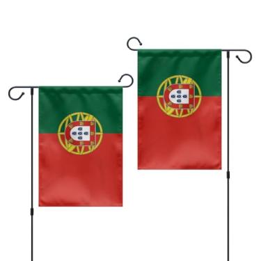 Imagem de GIEAMTYU 1 peça bandeira dupla face de jardim de Portugal 30,5 x 45,7 cm, poliéster resistente 220D, bandeiras nacionais portuguesas para decoração de jardim e quintal.