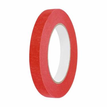 Imagem de HARFINGTON Fita adesiva colorida de 9/40.6 cm x 54.6 jardas, papel crepe universal, fita adesiva colorida para pintura, desenho, faça você mesmo, etiquetagem artesanal, selagem, vermelha