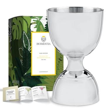 Imagem de Homestia Jigger de sino premium, com medidas internas de 59 g, 28 g, jigger duplo, medidor de álcool, bebida alcoólica, para barman, jiggers de aço inoxidável com despejador
