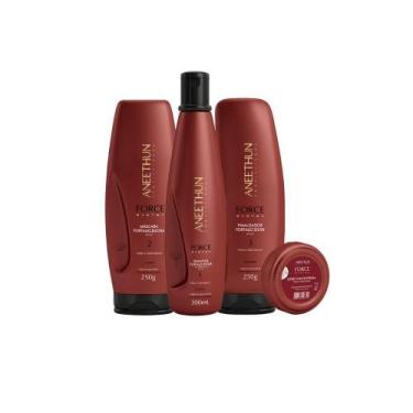Imagem de Kit aneethun force shampoo, mascara, finalizador, dose 25g