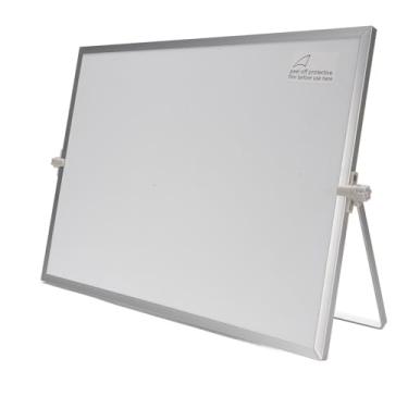 Imagem de Garosa Quadro Branco de Mesa Portátil Dupla Face Magnética Rotativa a Seco Quadro de Liga de Alumínio de 11,8 X 15,7 pol. para Escola Em Casa e Escritório