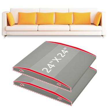 Imagem de HAVARGO Suporte de almofada de sofá de espuma de alta densidade 61 x 61 x 6,1 cm, suporte para almofadas caídas, cinza claro, 2 peças com tecido de malha antiderrapante