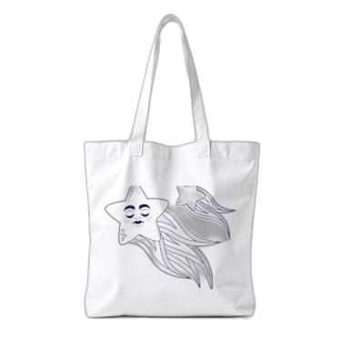 Imagem de Kit 10 Sacola Ecologica s Charmosas e Reutilizáveis 38x41,5cm com Estampa de Estrela Cadente