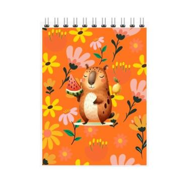 Imagem de Caderno Espiral com Ilustração de Urso com Frutas, Flores Coloridas, Design Infantil, Volta às Aulas 2026 (5, Laranja)