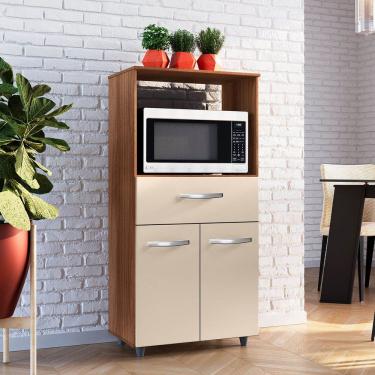 Imagem de Armário Multiuso Luni 2 Portas 1 Gaveta Cozinha Mb1 Cor Savana Off White Pc