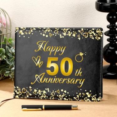 Imagem de Patelai Decorações de livro de visitas de aniversário de casamento, sinal alternativo de 50º dia de comemoração, lembrancinhas de festa com caneta, 112 páginas (modelos populares)