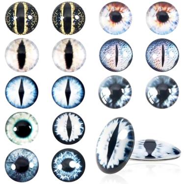 Imagem de TOAOB 20 peças de 3,5 cm cinza grandes dragões olhos de vidro cabochão olhos para argila boneca fazer esculturas adereços artesanato DIY achados fabricação de joias
