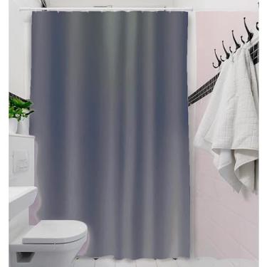 Imagem de Cortina de Box Banheiro Vinil com Ganchos – Cortina para Box Impermeável e Fácil de Limpar (LISA CINZA)