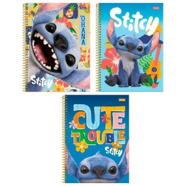 Imagem de Caderno Espiral Foroni Universitário Capa Dura Stitch Movie 10 Matéria