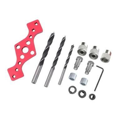 Imagem de YWBL-WH Gabarito de Cavilha Autocentrante, Broca para Carpintaria de Liga de Alumínio Com Anéis de Aço Inoxidável, para Perfuração Vertical Precisa e Furos Retos Em Madeira