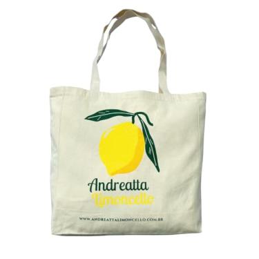 Imagem de Andreatta Limoncello Totebag Limone | Bolsa Ecológica de Algodão Cru com Design de Limão Siciliano | Sacola de Compras Reutilizável, Estilo Italiano, Resistente e Sustentável