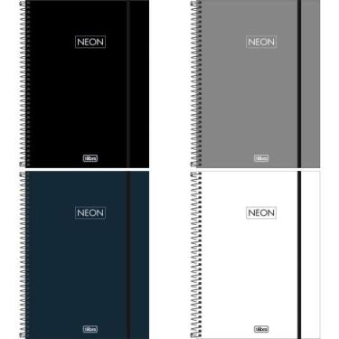 Imagem de Caderno 10X1 Capa Dura Neon FIT 160 Folhas PP Masculino (pacote com 4 