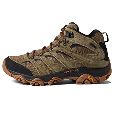 Imagem de Merrell Bota de caminhada masculina Moab 3 Mid impermeável, Oliveira/Goma, 14