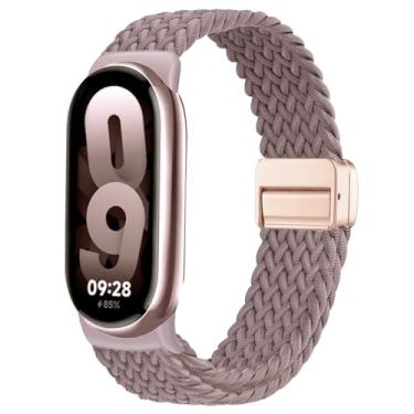 Imagem de Issinlky Pulseira trançada de nylon compatível com Xiao Mi Band 8/9/10, tira elástica para mulheres e homens