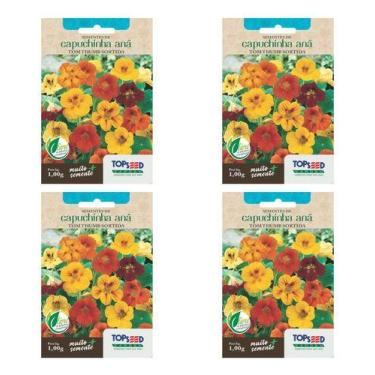 Imagem de Kit 4 Sementes Capuchinha Anã (sortida) Flor Comestível 1g - Topseed