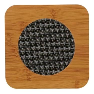 Imagem de Descanso de Panelas Quadrado em Madeira, Protetor de Mesa com Suporte Antiderrapante, 14,5cm, Bambu Natural