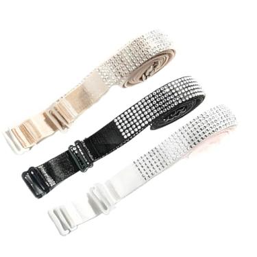 Imagem de XHBTS Sutiã sexy de strass alças de ombro acessórios ajustáveis lingerie feminina sutiã brilhante alças para mulheres, 1.5CM, Plástico, Sem Pedra Preciosa