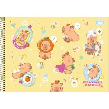 Imagem de Tilibra Caderno de Desenho Capyclub, 80 Folhas, Cartografia e Desenho, Espiral (Amarelo)