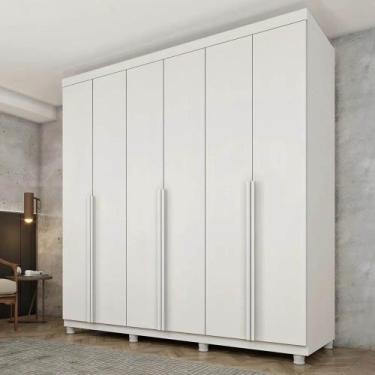 Imagem de Roupeiro Joinville 6 Portas com Pés Neve/Neve Tcil Móveis - TCIL MVEIS