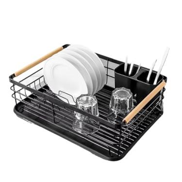 Imagem de Escorredor de Louça Organizador de Pia Em Aço Inox Com Bandeja de Escoamento