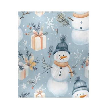 Imagem de Blueangle Cobertor fofo de boneco de neve de desenho animado super macio, quente, aconchegante, leve para todas as estações, cobertor de lã para cama ou sofá, fácil de cuidar (127 x 152 cm) #264