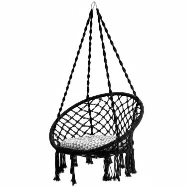 Imagem de Rede Cadeira Balanço Suspensa Almofada Algodao Confortavel Quintal Varanda Jardim Casa Sacada Area Lazer Decoraçao