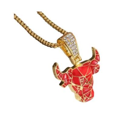 Imagem de Colar Com Pingente De Caveira De Touro Em Pedra Verde Gótica, Amuleto 