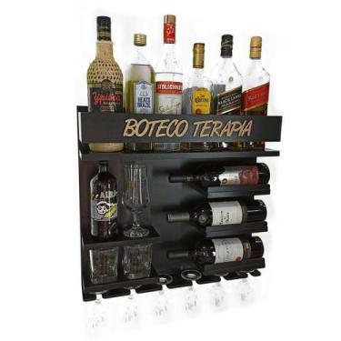 Imagem de Barzinho Com Adega De Vinho Luxo Boteco Terapia preto - Co2Beer