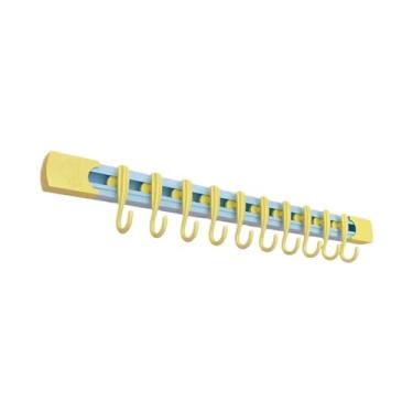 Imagem de O trilho deslizante de dopamina sem furos é um gancho universal para armazenamento de cozinha e prateleiras domésticas (amarelo)