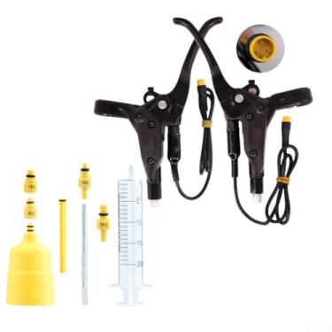 Imagem de Par de alavanca de freio hidráulico Ebikes - Liga de alumínio durável com ferramentas essenciais de instalação (compatível com guidão de 22 mm) (L+R+9PCS B)