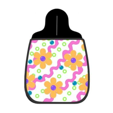 Imagem de Lixeira De Carro Organizador Lixinhocar Floral Abstrato Ondas Rosa