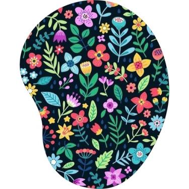 Imagem de Mouse Pad Ergonômico Gota Botânico Floral Fundo Escuro