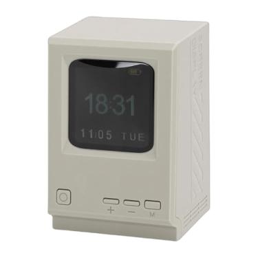 Imagem de ASHATA Alto-falante de Computador Estilo PC retrô, Alto-falante Vintage Bluetooth Com Relógio Digital, Carregamento USB, Portátil, para Escritório de Jogos de Quarto