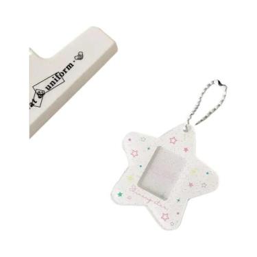 Imagem de Porta-Cartão De Acrílico Com Glitter Estrela De 1 Polegada, Chaveiro D