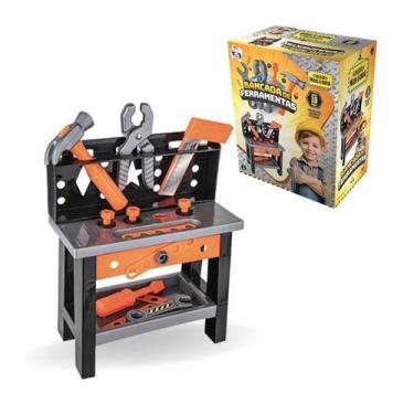 Imagem de Oficina Infantil Com Ferramentas 18 Pçs Bancada Para Criança - Pica Pa