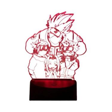 Imagem de Luz Noturna LED Naruto Uzumaki Kakashi Hatake Itachi Uchiha 3D Com 7/1